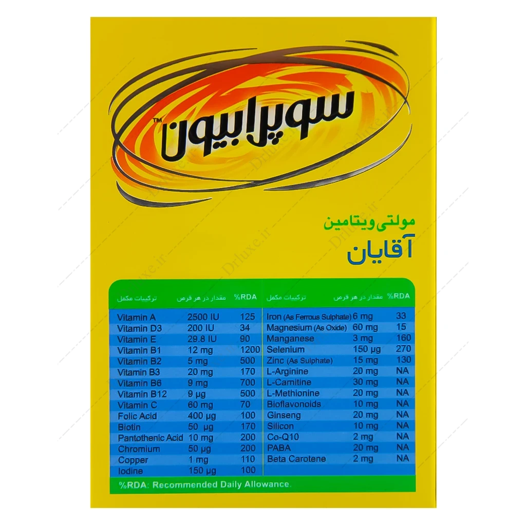 قرص مولتی ویتامین آقایان سوپرابیون 30 عدد